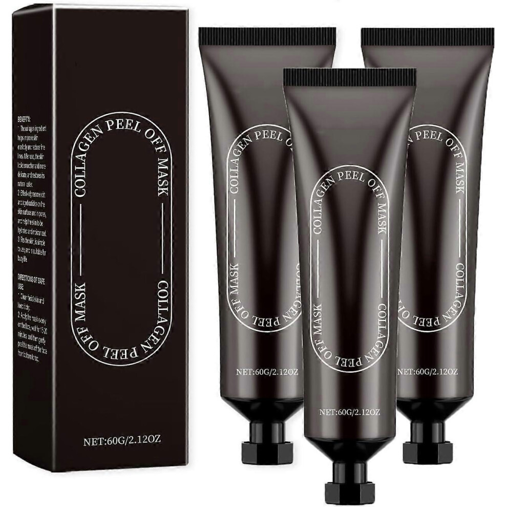 (3pcs) Hydrolyzed Collagen Reverse Peel Off Facial Mask Gently Clean Pores, Firm Skin, Moisturizing Hydrating Mask for Women Men
