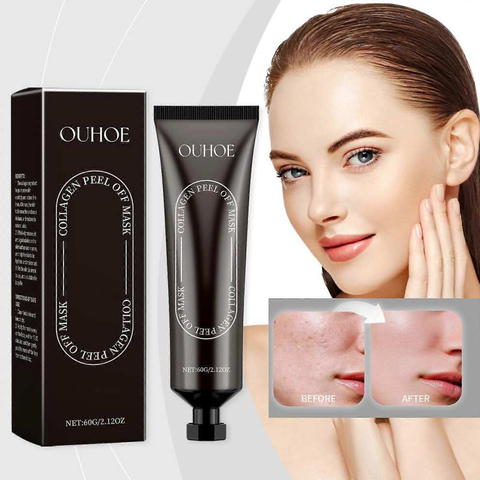 (1pcs) Hydrolyzed Collagen Reverse Peel Off Facial Mask Gently Clean Pores, Firm Skin, Moisturizing Hydrating Mask for Women Men
