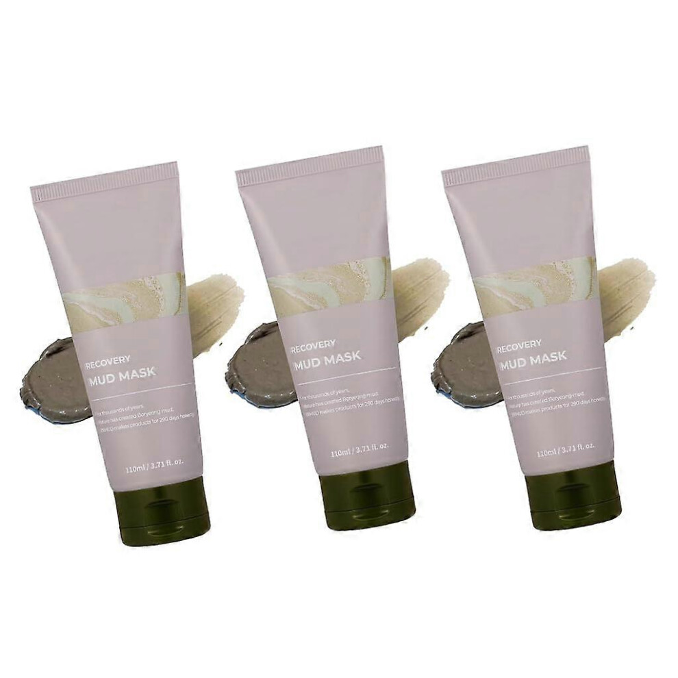 (3PCS mask) Recovery Mud Peel Off Mask for Exfoliating & Deep Cleansing, Blackhead Remover Peel-Off Mask with Boryeong Mud, Pore Cleanser Hydrating Re