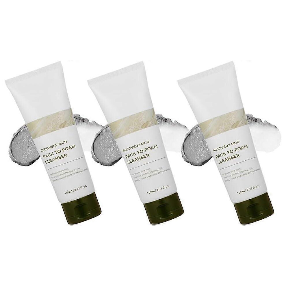 (3PCS foam) Recovery Mud Peel Off Mask for Exfoliating & Deep Cleansing, Blackhead Remover Peel-Off Mask with Boryeong Mud, Pore Cleanser Hydrating Re