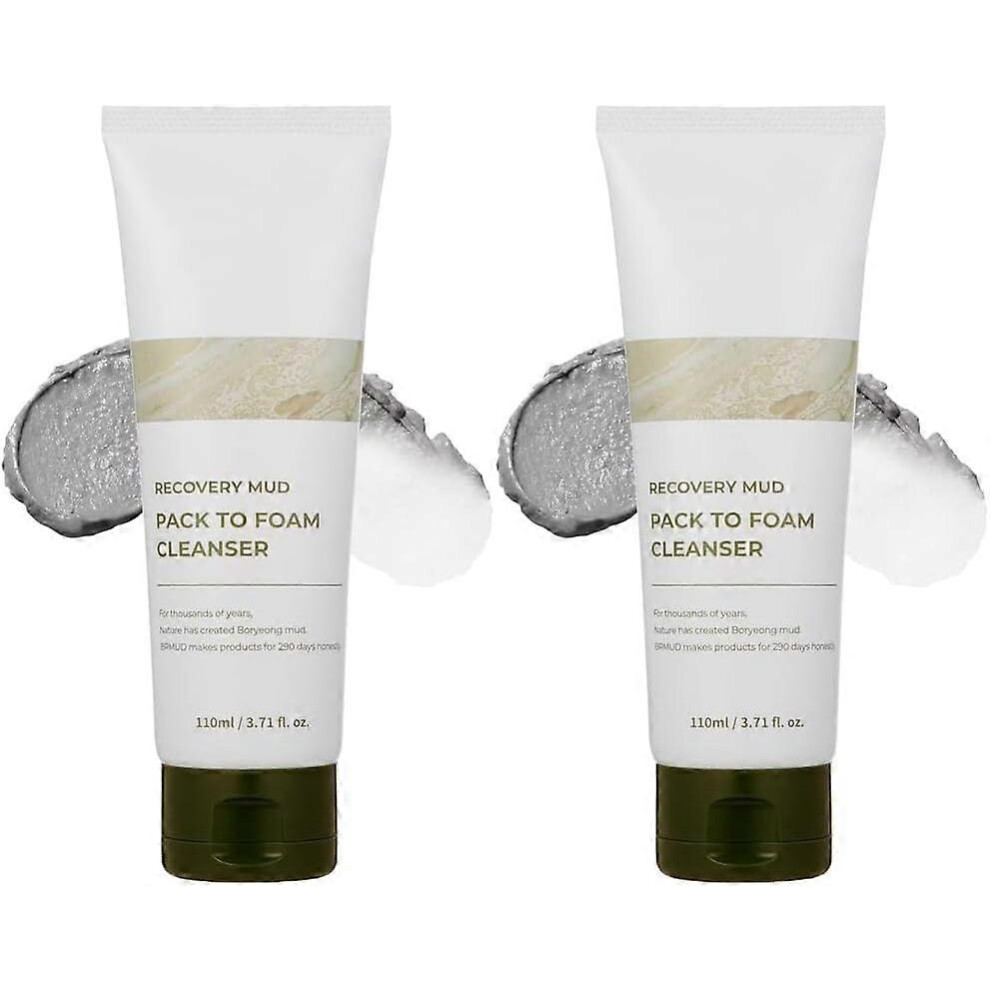 (2PCS foam) Recovery Mud Peel Off Mask for Exfoliating & Deep Cleansing, Blackhead Remover Peel-Off Mask with Boryeong Mud, Pore Cleanser Hydrating Re
