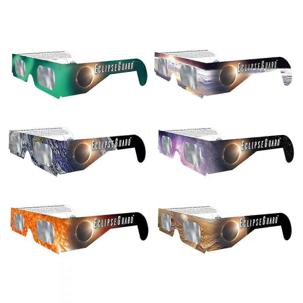 (6 Pcs) 6/12 Pcs Solar Eclipse Glasses 2024, Ce & Iso 12312-2 Standard Certified Paper Glasses, Approved For Direct Sun Viewing 5415817466409