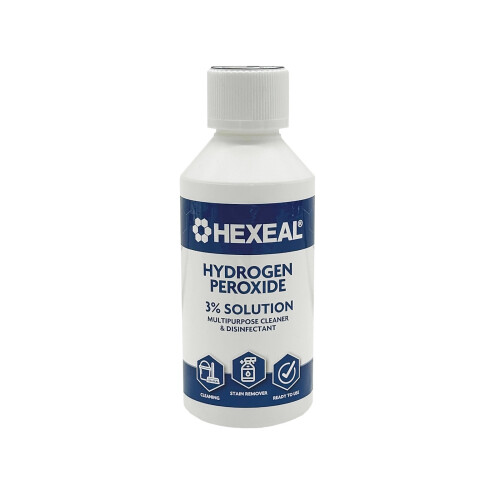 Hexeal Hydrogen Peroxide 3% 250ml - Multipurpose Cleaner, Disinfectant, Stain Remover