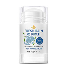 (1PCS) Aluminum-Free Vegan Deodorant Fresh Rain & Birch with 24 Hour Odor Protection, Women and Men, Natural Ingredients, Cruelty-Free