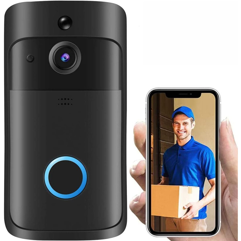 Video Doorbell Wireless WiFi Doorbell Camera, Smart Human Monitor Cloud Storage HD WiFi Security Camera Two Way Talk for iOS & Android Phone