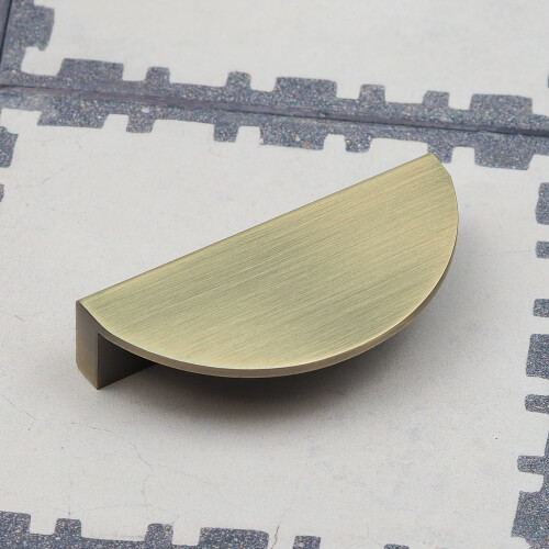 Antique Brass Half Moon Pull Cabinet Handle 64mm 1