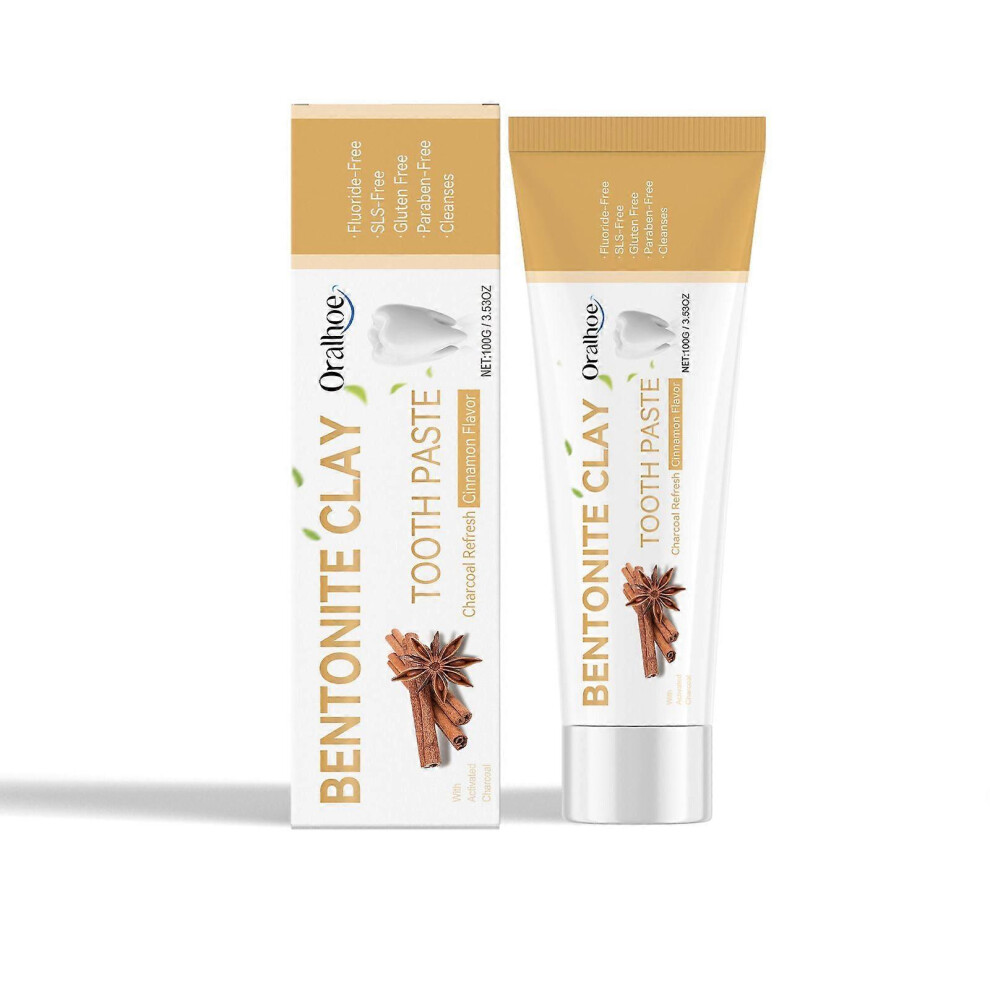 (Cinnamon toothpaste) Hydroxyapatite Toothpaste, Bentonite Clay Toothpaste, Fluoride-Free Toothpaste for Sensitive Teeth, Gentle and Effective Formula