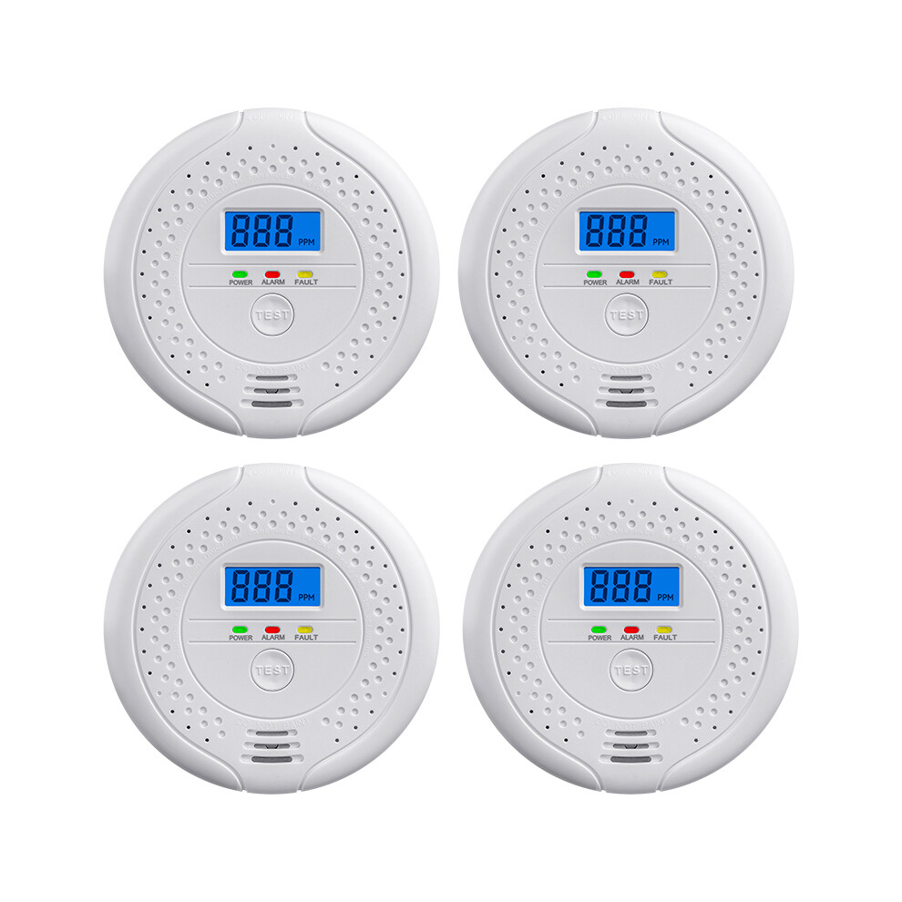(4 Pcs) Carbon Monoxide Alarm Detector Co Warn Monitor Lcd 4048538249900