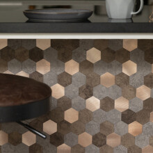 dc fix METAL AND STONE HEXAGONS Self-adhesive Premium Wall Tiles (1 tile)