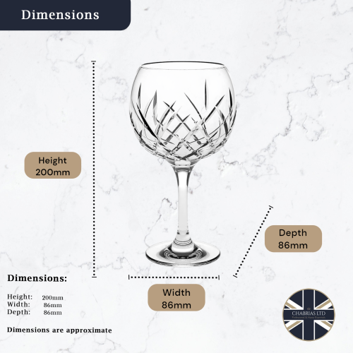 Rococo Stemmed Gin Glass, 539ml (4 pack) 2