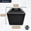 5 Litre Square Plastic Ice Bucket With Lid Double Walled Insulation Black 5