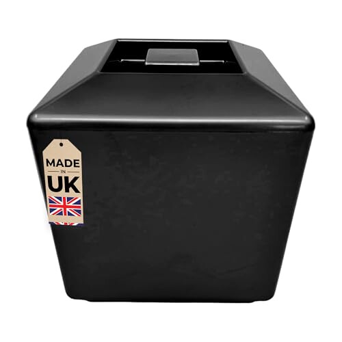 5 Litre Square Plastic Ice Bucket With Lid Double Walled Insulation Black 1