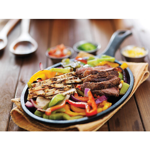 Sizzle Platter Cast Iron, Oval, with Light Wood Undertray, 19cm x 23cm 2