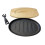 Sizzle Platter Cast Iron, Oval, with Light Wood Undertray & Handle 4