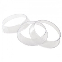 (3 Pack) Chabrias Ltd Polycarbonate 2 in 1 Plate Ring, 40 mm H x 215 mm Stackable Plate Rings for pre-Plating Food in Advance, Microwave Safe UK Make