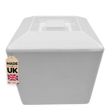 5 Litre Square Plastic Ice Bucket With Lid Double Walled Insulation White