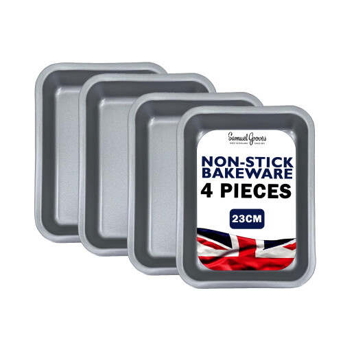 4 x Non-Stick Single Portion Tray (23cm) 1