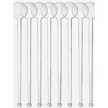 Clear UK Made Reusable Plastic Cocktail Disk Stirrers - Premium Quality Stir Sticks for Mixing and Garnishing Drinks