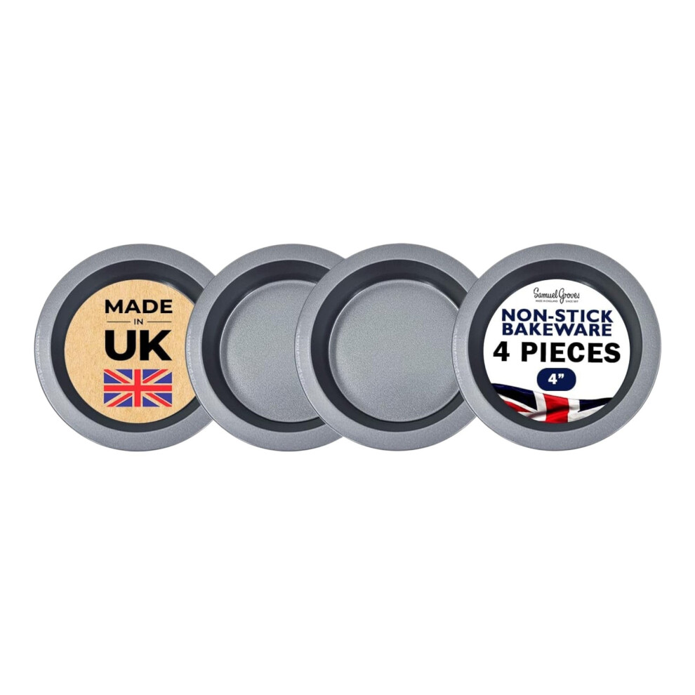 4 x Non-Stick Mini Pie Tins (4”)