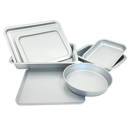 (13" Medium Roasting Pan) Chabrias Professional Silver Non Stick Bakeware with ILAG Ultimate Coating UK Made 1