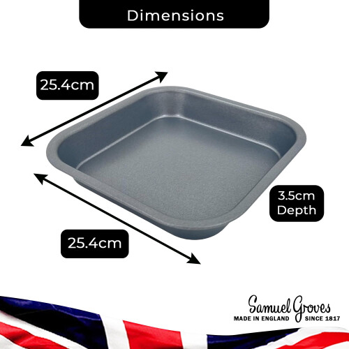 2 x Non-Stick Square Sandwich Cake Tin (25cm) 2