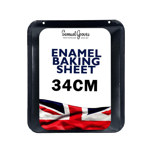 Samuel Groves UK Made Vitreous Enamel Roasting/Baking Tray Sheet (34cm) 1
