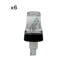 4-in-1 Plastic Speed Pourer, Thimble, Shot Glass, Dust Cap (x6)