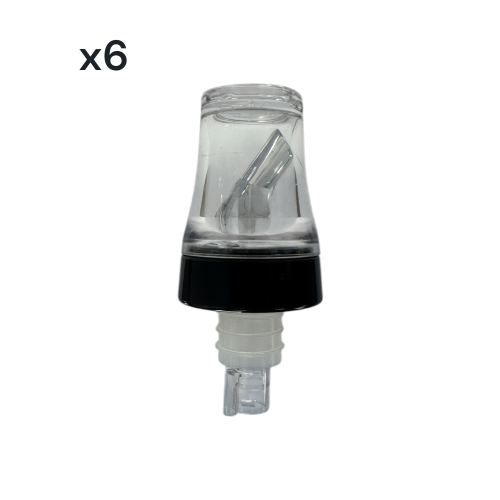 4-in-1 Plastic Speed Pourer, Thimble, Shot Glass, Dust Cap (x6) 1