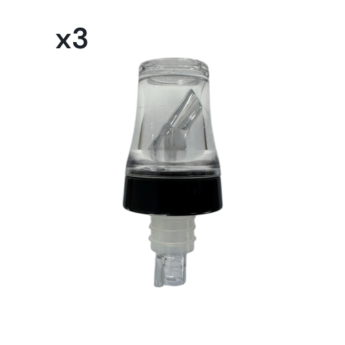 4-in-1 Plastic Speed Pourer, Thimble, Shot Glass, Dust Cap (x3) 1