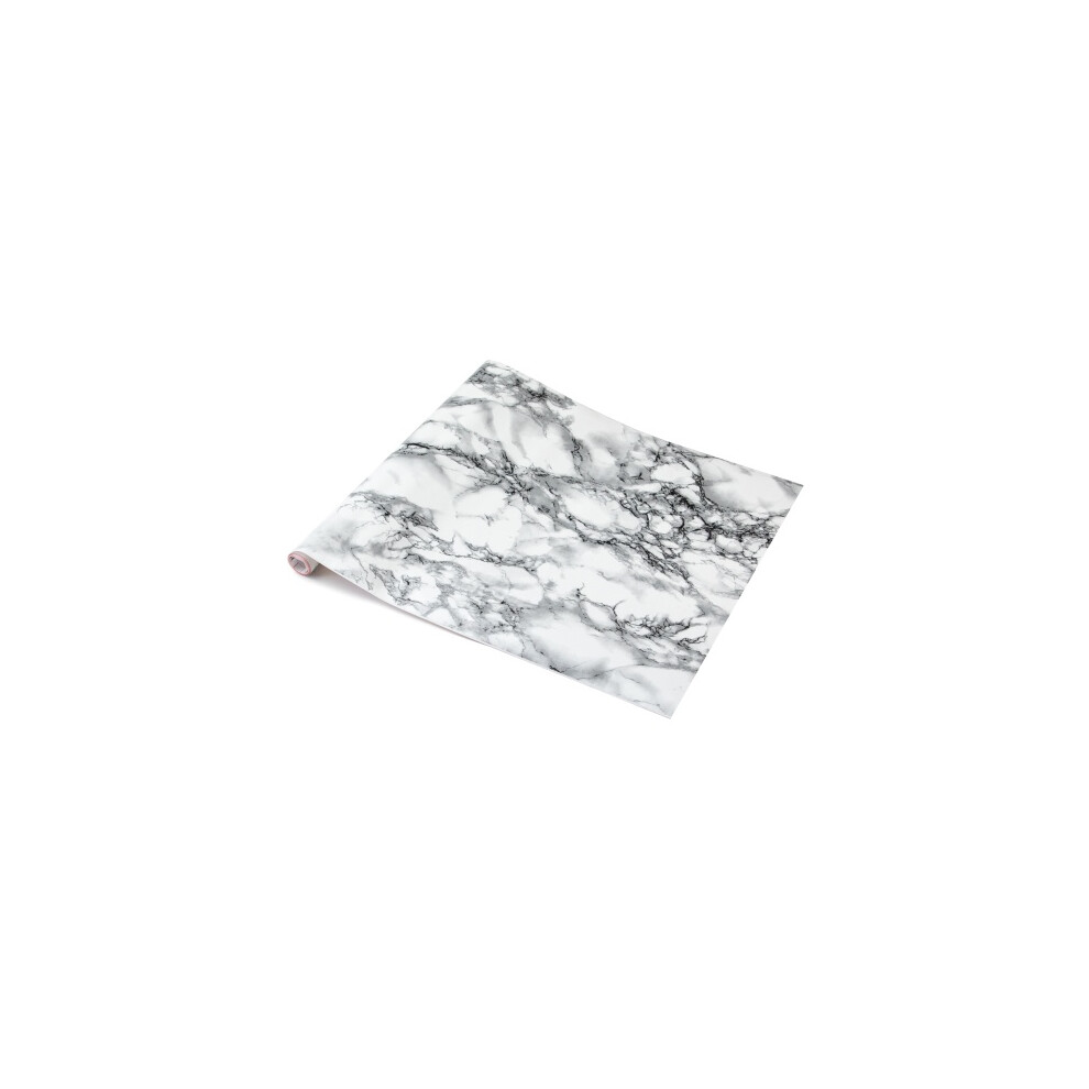 (90Cm, 15M) Marble White Sticky Back Plastic Vinyl Wrap Film 5060578101610