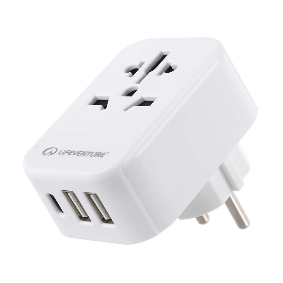 (Europe) Lifeventure World Travel Adaptor With Usb (& Usb C) 5031863771320