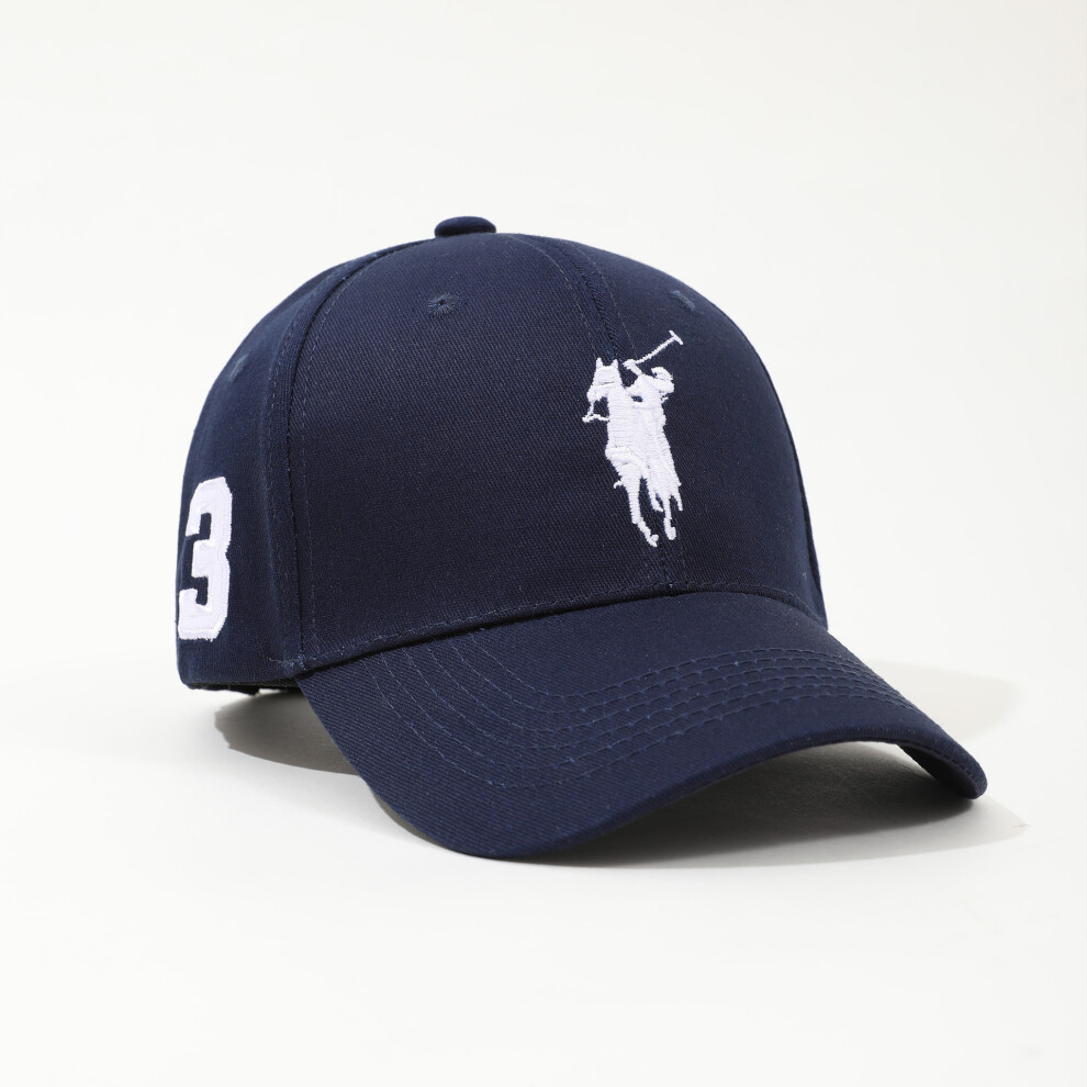(navy blue) Polo Cap Baseball Cap Sport Classic Hat Big Pony Rider Leisure Embroidery No. 3