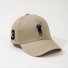 (khaki) Polo Cap Baseball Cap Sport Classic Hat Big Pony Rider Leisure Embroidery No. 3