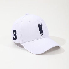 (white) Polo Cap Baseball Cap Sport Classic Hat Big Pony Rider Leisure Embroidery No. 3