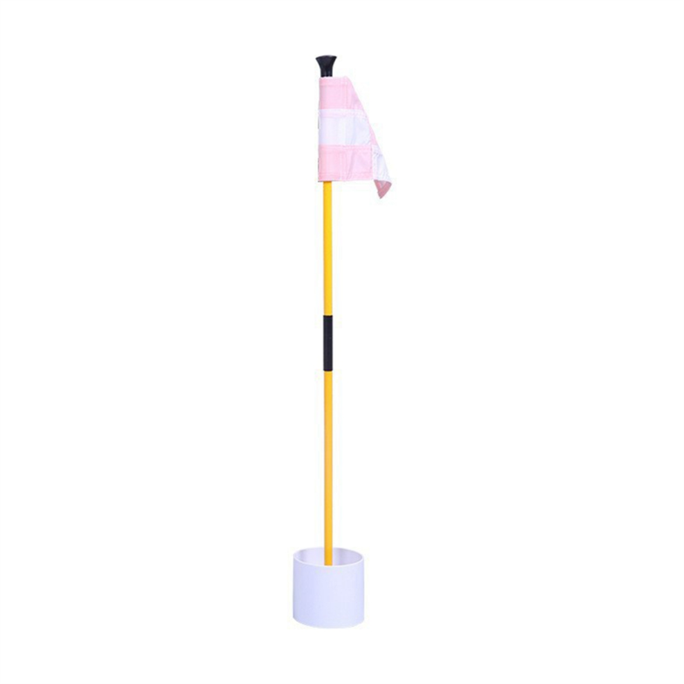 Pink and White Golf Green Flag, Colorful Two-Section Checkered Target Hole Cup Flagpole, Supplies-image-OPC-PGJCRWX-NEW
