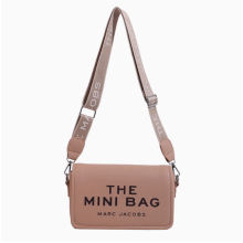 (khaki) Fashion Trend Letter Small Square Bag Hundred Solid Colours Shoulder Crossbody Women's Bag
