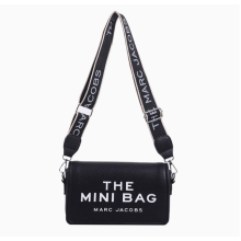 (black) Fashion Trend Letter Small Square Bag Hundred Solid Colours Shoulder Crossbody Women's Bag