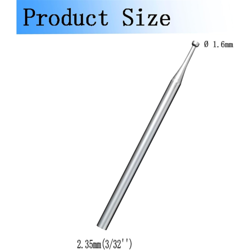6 peças de brocas redondas de 1,6 mm - brocas de fio de haste de 3/32 polegadas para fabricação de lapidação 2