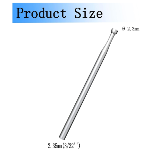 6 peças de brocas redondas de 2,3 mm - brocas de fio de haste de 3/32 polegadas para fabricação de lapidação 2