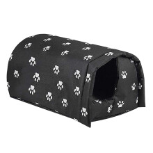 (L,Black)Outdoor Cat House Waterproof Warmest Outdoor Cat Shelter Washable Weatherproof Pet House For Scatter