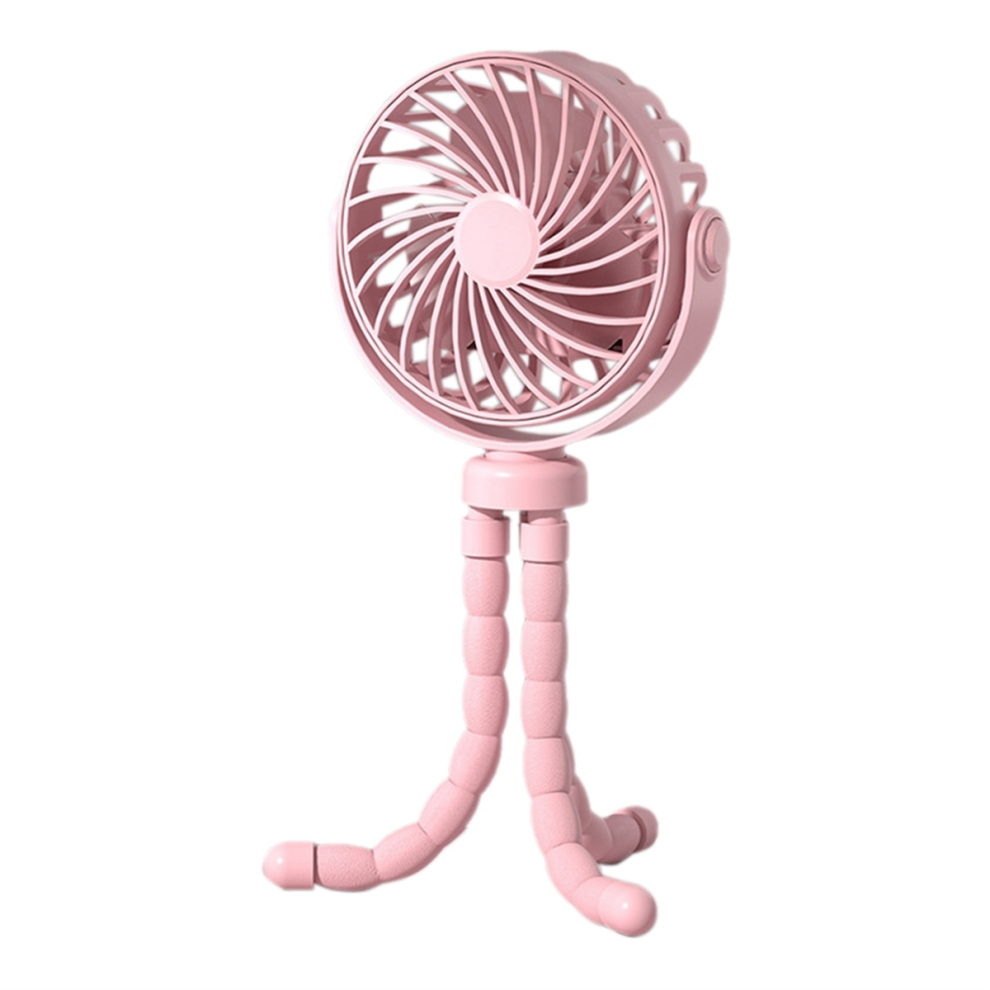 Octopus Fan, Desktop Camping Usb Rechargeable Tripod With Fan Light/Pink 4853931623079