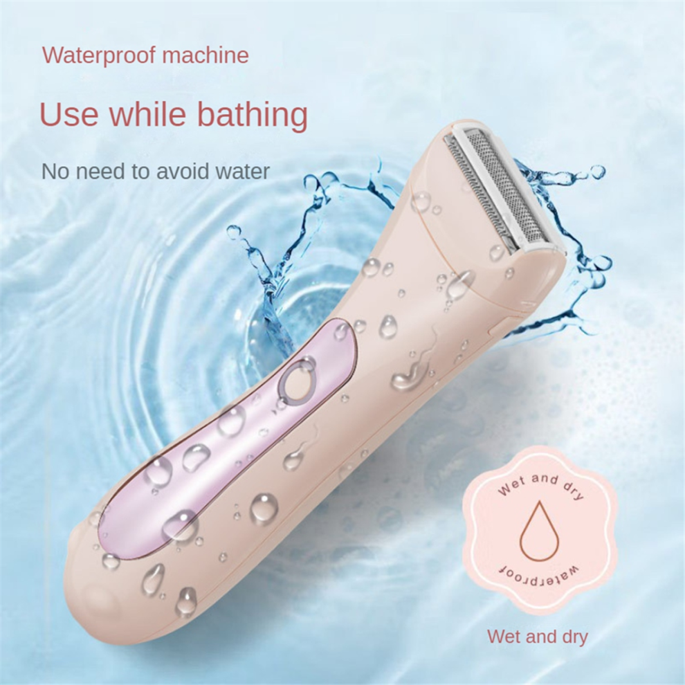 Tondeuse bikini électrique 2 en 1 pour femme, rasoir pour épilation humide/sec du pubis, du visage et des jambes, blanc