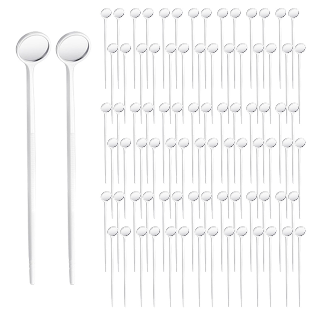 Jojomino White 300 Pcs Disposable Dental Mirror Anti Fog Mouth Individually Packed For Teeth Oral,