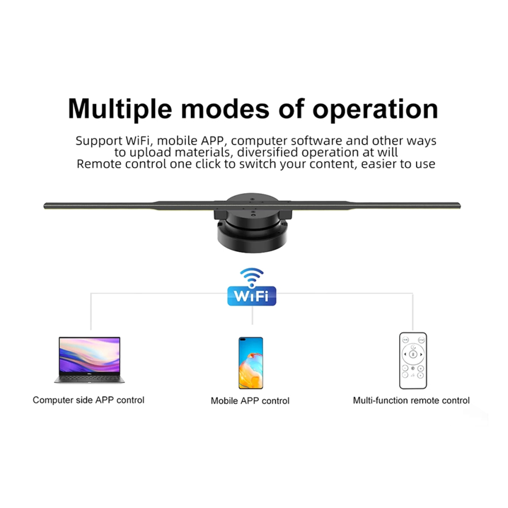 Wifi 3D Holographic Projector 352Led Player Fan For Image Video Store Bar Advertising Display Uk Plug 4852394656686