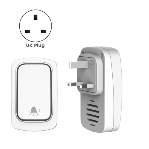 Self-Powered Wireless Doorbell UK Plug – Waterproof IP68, Loud Adjustable Volume, Long-Range Receiver & Transmitter, Elderly-Friendly 2