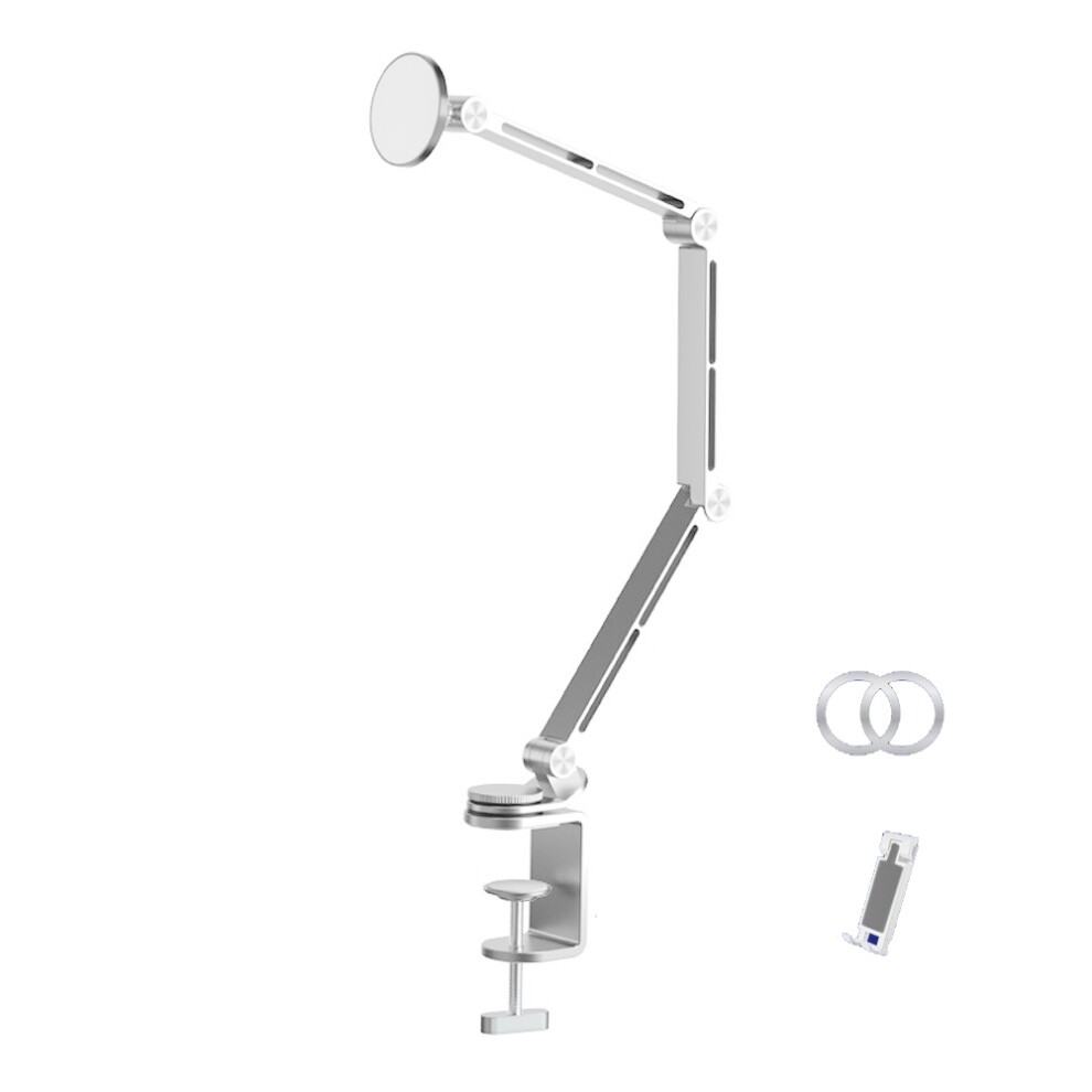 Tablet-StäNder Desktop-UnterstüTzung Telefonhalter 360 Drehbar KlappbüRo Befestigung Magnethalterung Silbern-image