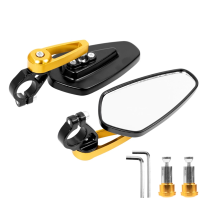 Bicycle Handlebar Reflector Rear View Mirror Safety Adjustable Rotatable Electric Scooter for GT/Pro,Yellow