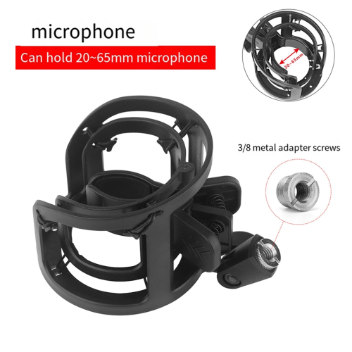 Μικρόφωνο Shock Mount Ρυθμιζόμενη βάση για όλα τα μικρόφωνα Μέγεθος στα 20mm-65mm 3/8 βίδα 2