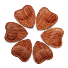 6Pcs Palhetas de violão acústico de madeira em formato de coração Peças Acessórios para instrumentos musicais