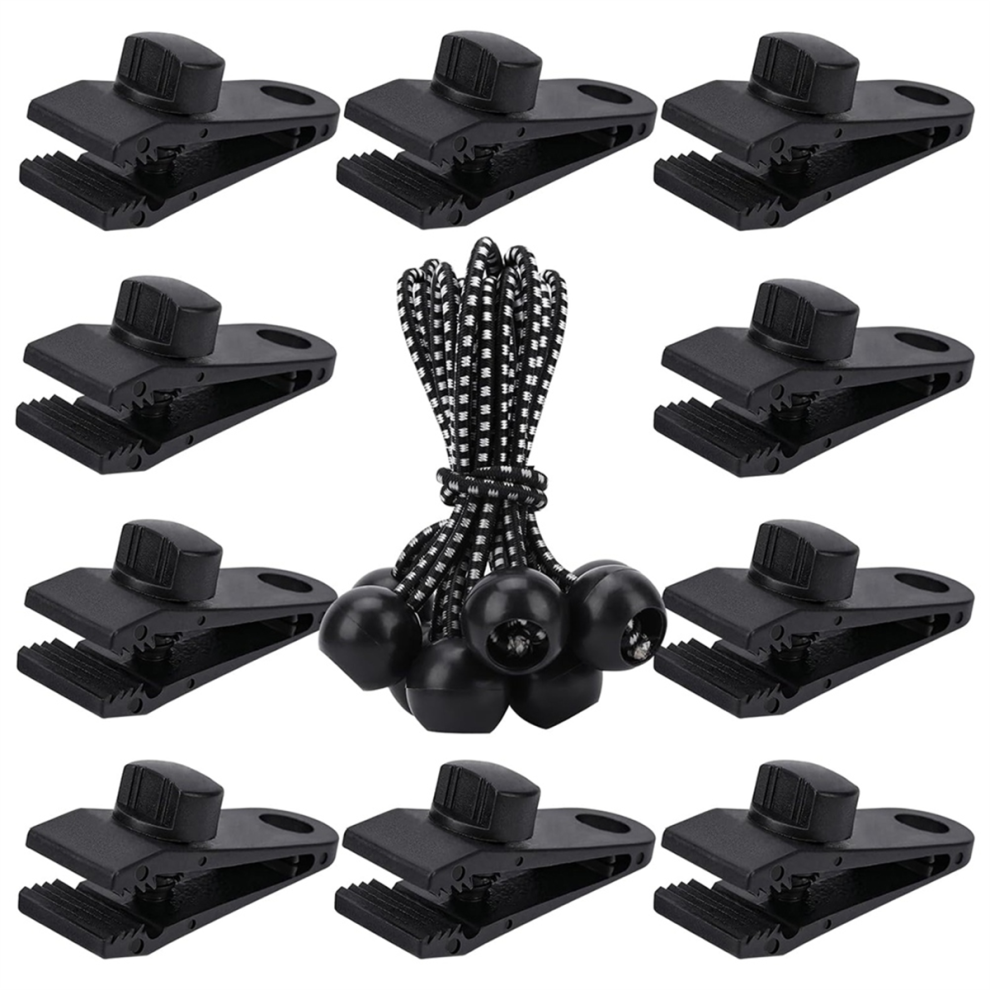 Tarp Clips Heavy Duty Lock Grip,20Pack Clamps,Shade Cloth Fasteners,Pool Awning Cover Bungee Cords